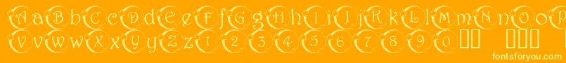 フォント101StarLitNght – オレンジの背景に黄色の文字