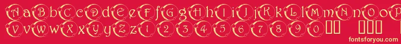 101StarLitNght-fontti – keltaiset fontit punaisella taustalla