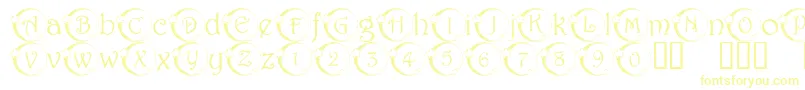 フォント101StarLitNght – 白い背景に黄色の文字