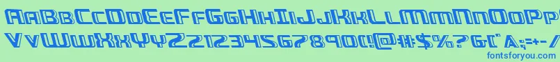 Greasegunleft Font – Blue Fonts on Green Background