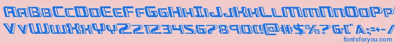 Greasegunleft Font – Blue Fonts on Pink Background