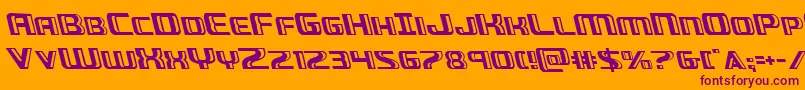 Greasegunleft Font – Purple Fonts on Orange Background