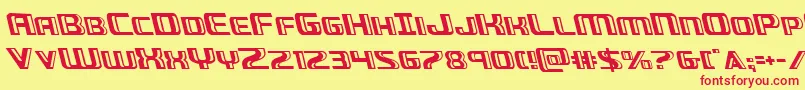 Greasegunleft Font – Red Fonts on Yellow Background