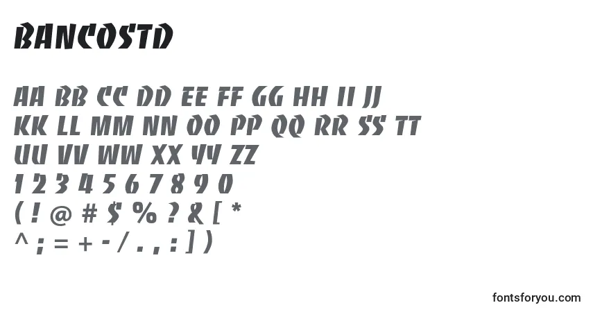 Fuente Bancostd - alfabeto, números, caracteres especiales