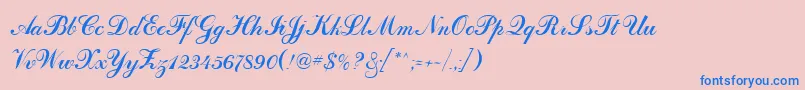 DahlingScriptSsi Font – Blue Fonts on Pink Background