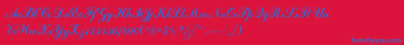 DahlingScriptSsi Font – Blue Fonts on Red Background