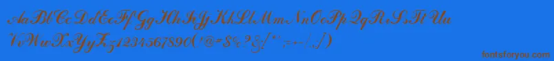 DahlingScriptSsi Font – Brown Fonts on Blue Background