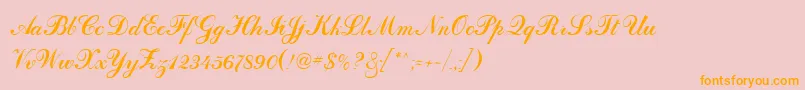DahlingScriptSsi-Schriftart – Orangefarbene Schriften auf rosa Hintergrund