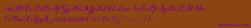 DahlingScriptSsi Font – Purple Fonts on Brown Background