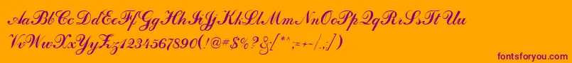 DahlingScriptSsi Font – Purple Fonts on Orange Background