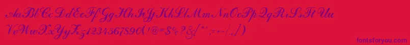 DahlingScriptSsi-Schriftart – Violette Schriften auf rotem Hintergrund