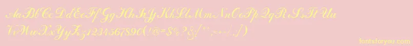 DahlingScriptSsi Font – Yellow Fonts on Pink Background
