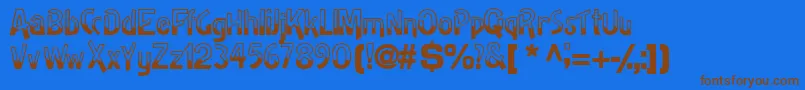 Halfbakedssk Font – Brown Fonts on Blue Background