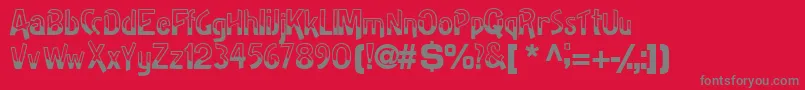 Halfbakedssk-Schriftart – Graue Schriften auf rotem Hintergrund