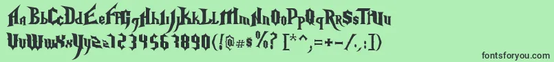NightmareHeroNormal-Schriftart – Schwarze Schriften auf grünem Hintergrund