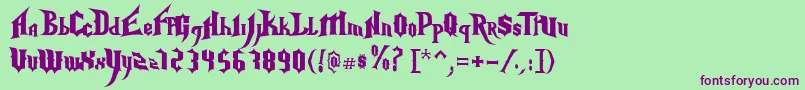 NightmareHeroNormal Font – Purple Fonts on Green Background