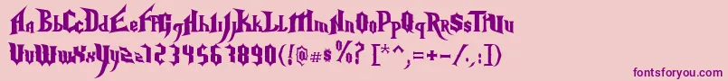 NightmareHeroNormal Font – Purple Fonts on Pink Background