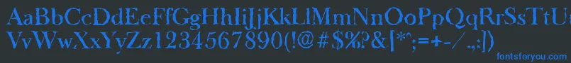 BaskeroldrandomMediumRegular Font – Blue Fonts on Black Background