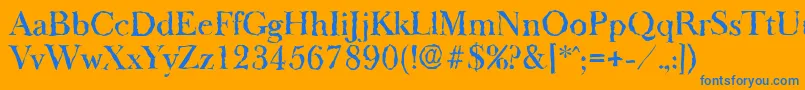 BaskeroldrandomMediumRegular Font – Blue Fonts on Orange Background