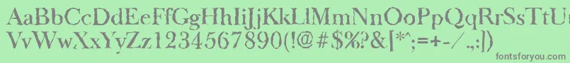 フォントBaskeroldrandomMediumRegular – 緑の背景に灰色の文字