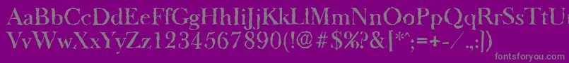 BaskeroldrandomMediumRegular-Schriftart – Graue Schriften auf violettem Hintergrund