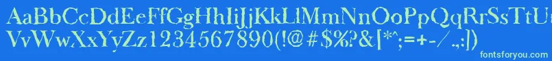 BaskeroldrandomMediumRegular Font – Green Fonts on Blue Background