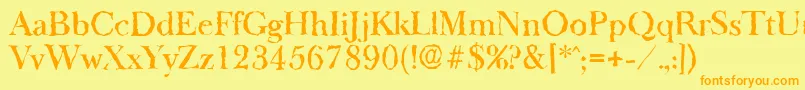 BaskeroldrandomMediumRegular Font – Orange Fonts on Yellow Background
