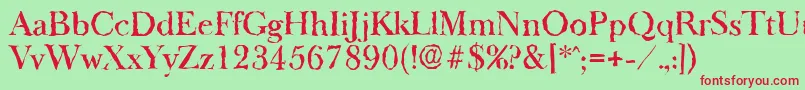 BaskeroldrandomMediumRegular Font – Red Fonts on Green Background