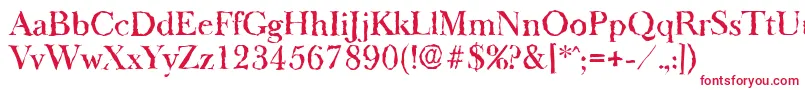 BaskeroldrandomMediumRegular-fontti – punaiset fontit valkoisella taustalla