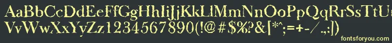 BaskeroldrandomMediumRegular Font – Yellow Fonts on Black Background