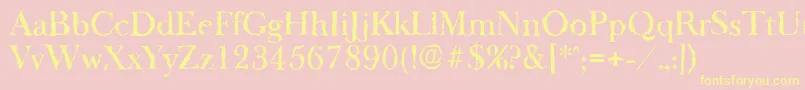 BaskeroldrandomMediumRegular Font – Yellow Fonts on Pink Background