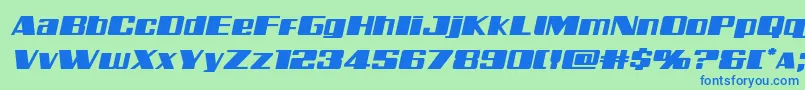 Galacticstormexpandital Font – Blue Fonts on Green Background