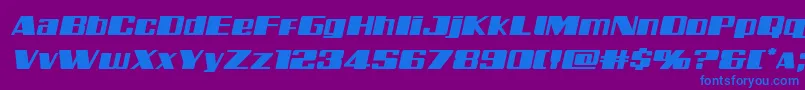 フォントGalacticstormexpandital – 紫色の背景に青い文字