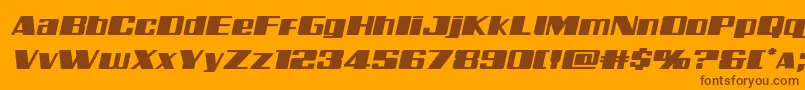 Galacticstormexpandital-Schriftart – Braune Schriften auf orangefarbenem Hintergrund