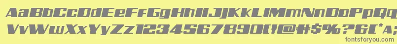 Шрифт Galacticstormexpandital – серые шрифты на жёлтом фоне