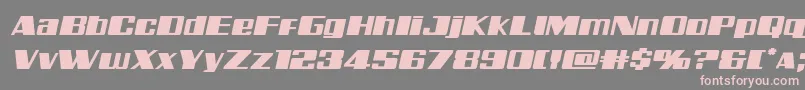フォントGalacticstormexpandital – 灰色の背景にピンクのフォント