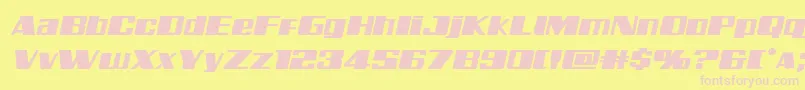 Galacticstormexpandital Font – Pink Fonts on Yellow Background