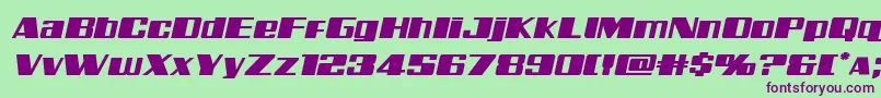 Galacticstormexpandital Font – Purple Fonts on Green Background