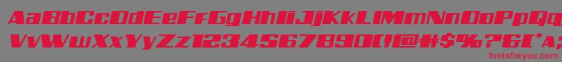 Galacticstormexpandital Font – Red Fonts on Gray Background