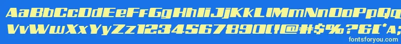 Galacticstormexpandital Font – Yellow Fonts on Blue Background