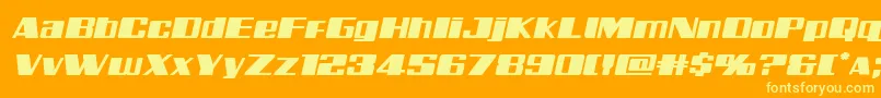 Шрифт Galacticstormexpandital – жёлтые шрифты на оранжевом фоне