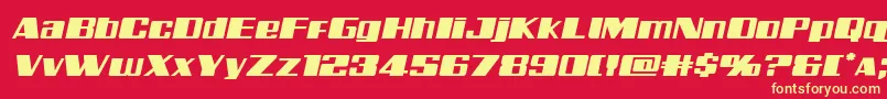 Galacticstormexpandital Font – Yellow Fonts on Red Background