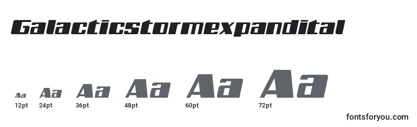 Galacticstormexpandital Font Sizes