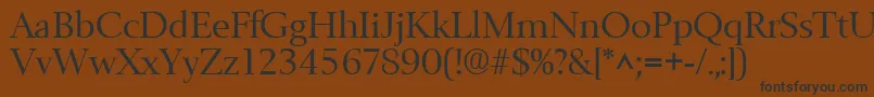 Fonte BelfastRegular – fontes pretas em um fundo marrom
