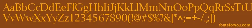 BelfastRegular Font – Orange Fonts on Brown Background