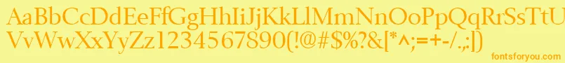 BelfastRegular Font – Orange Fonts on Yellow Background