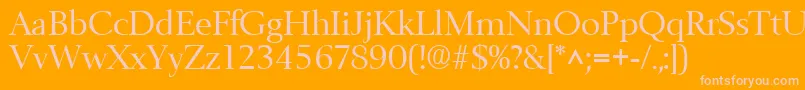 Czcionka BelfastRegular – różowe czcionki na pomarańczowym tle