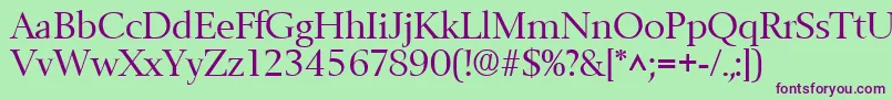 BelfastRegular-fontti – violetit fontit vihreällä taustalla