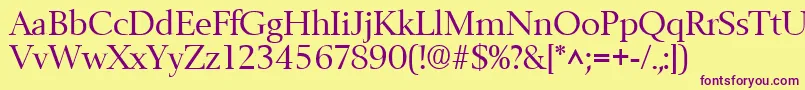 BelfastRegular-fontti – violetit fontit keltaisella taustalla