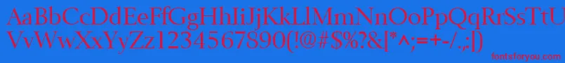 BelfastRegular Font – Red Fonts on Blue Background